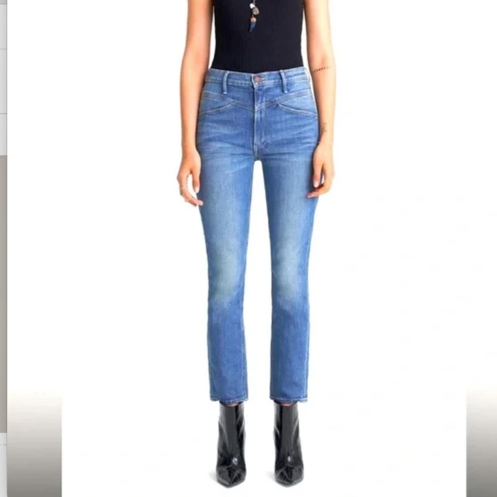 Mother The Dazzler Yoke Front Ankle Wander Dust Blue Denim Jeans, Sz 30, EUC